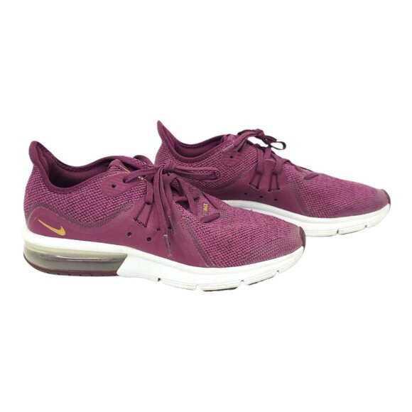 Nike Air Max Sequent 3 GS Big Kids US 7Y EU 40 922885-600 Bordeaux Metallic Gold - Picture 10 of 16